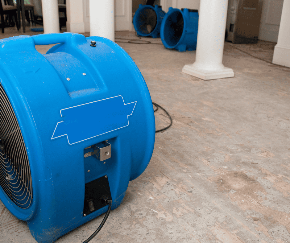 water damage drying fans
